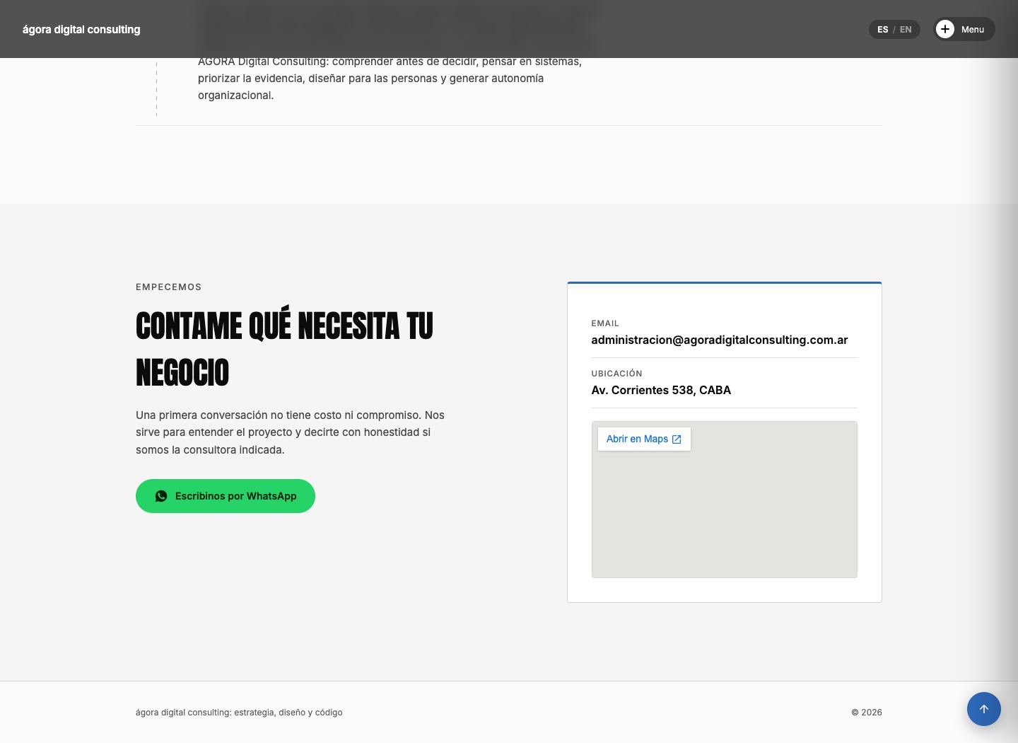 Sección de contacto