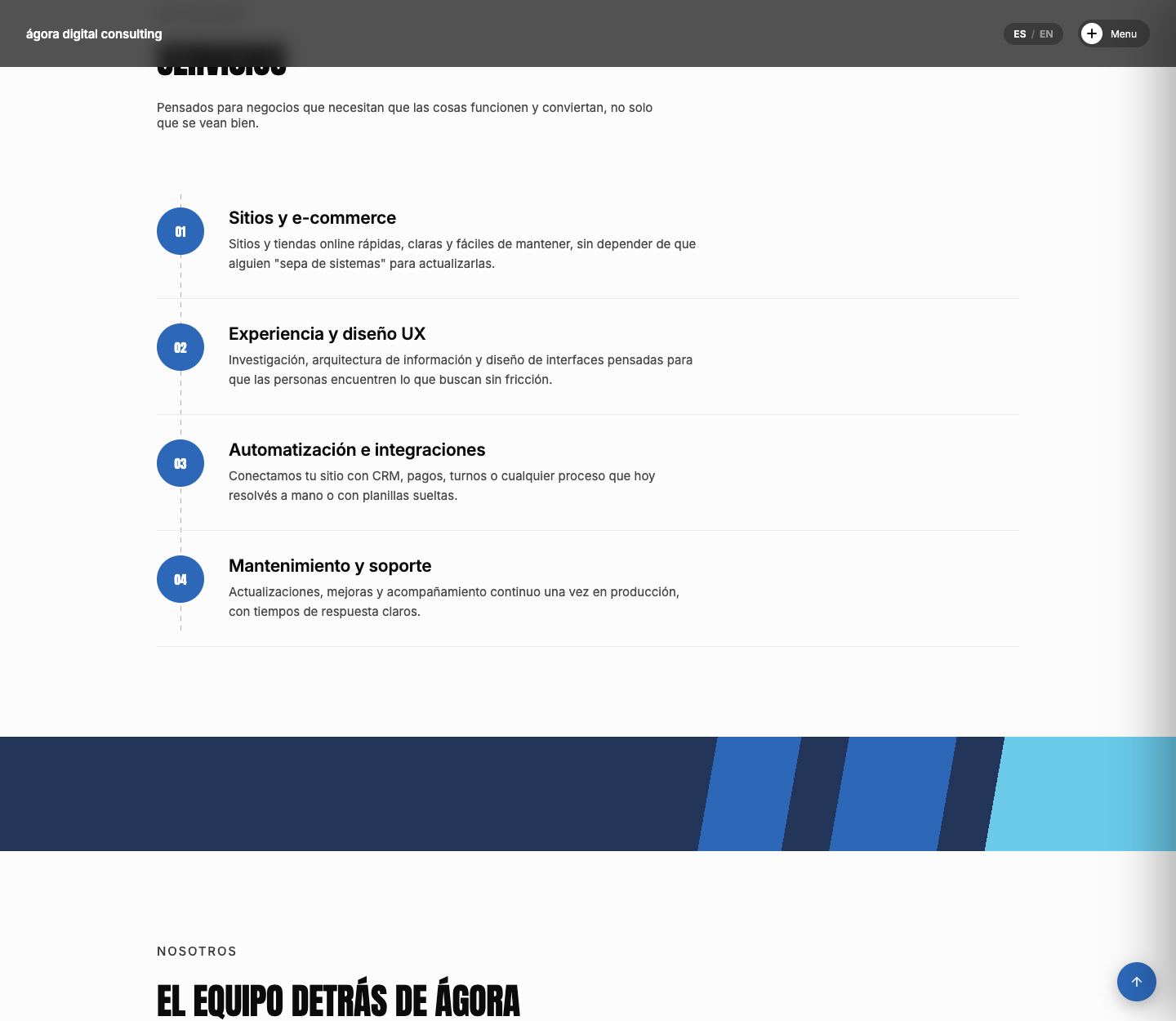 Sección de servicios