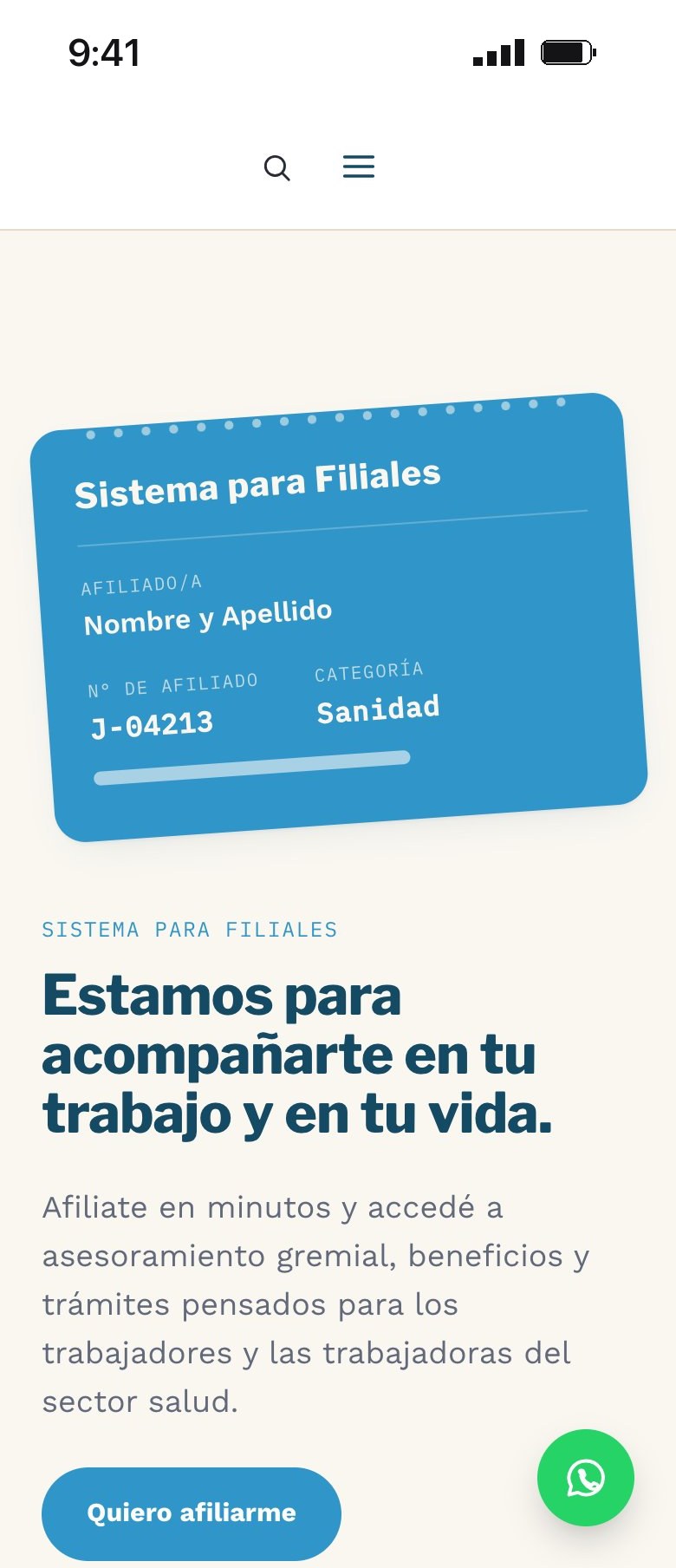 Sitio en el celular