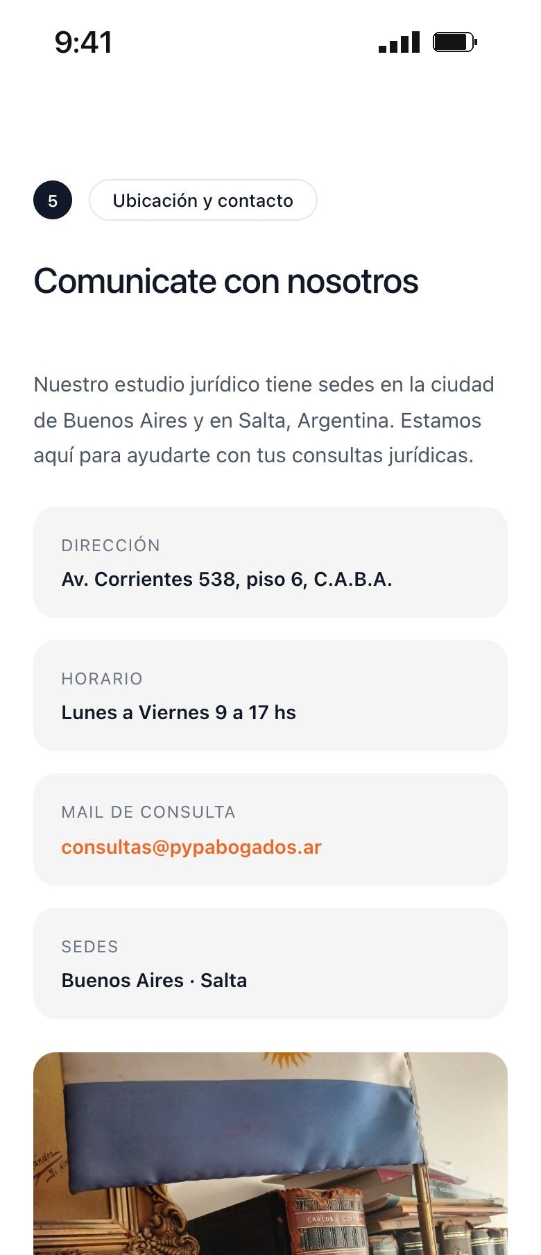 El sitio en el celular