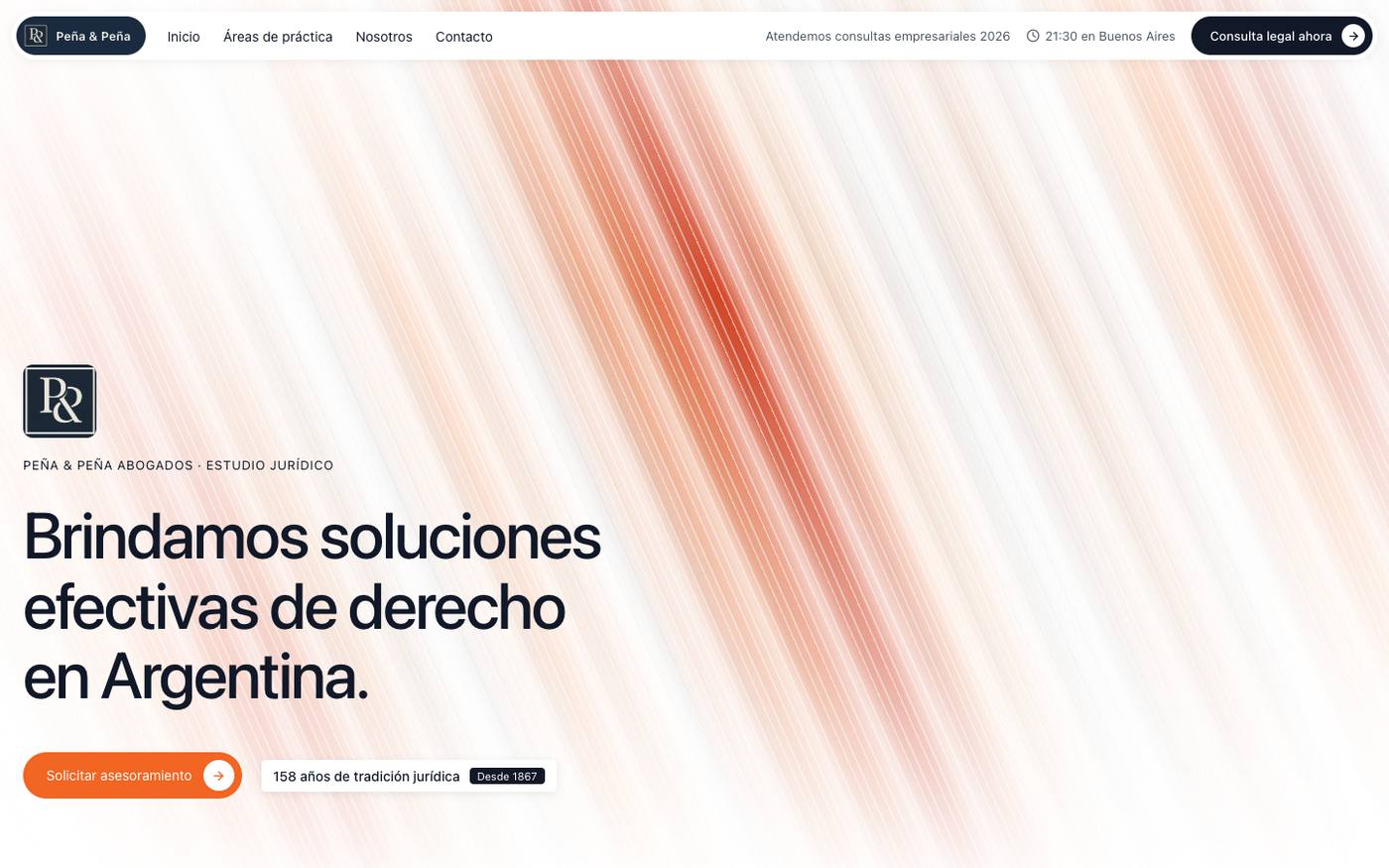 Sitio de Peña & Peña Abogados