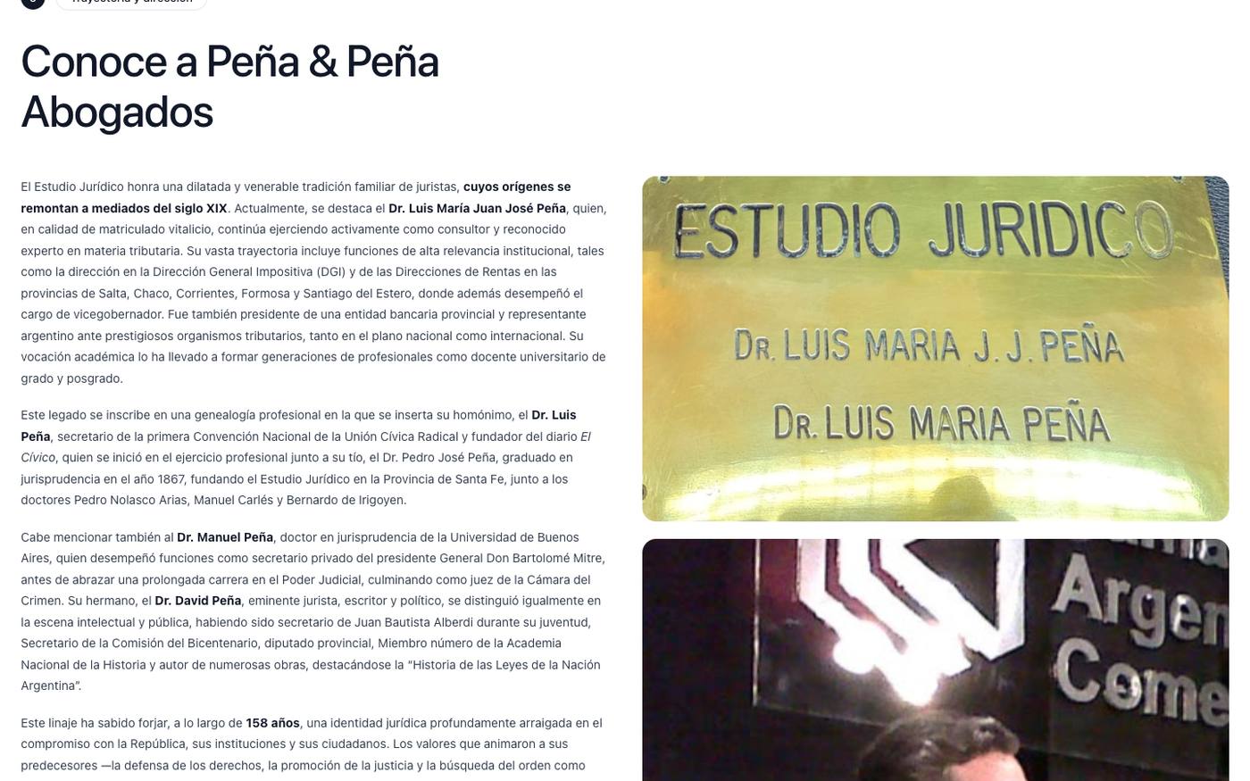 Sección de historia del estudio