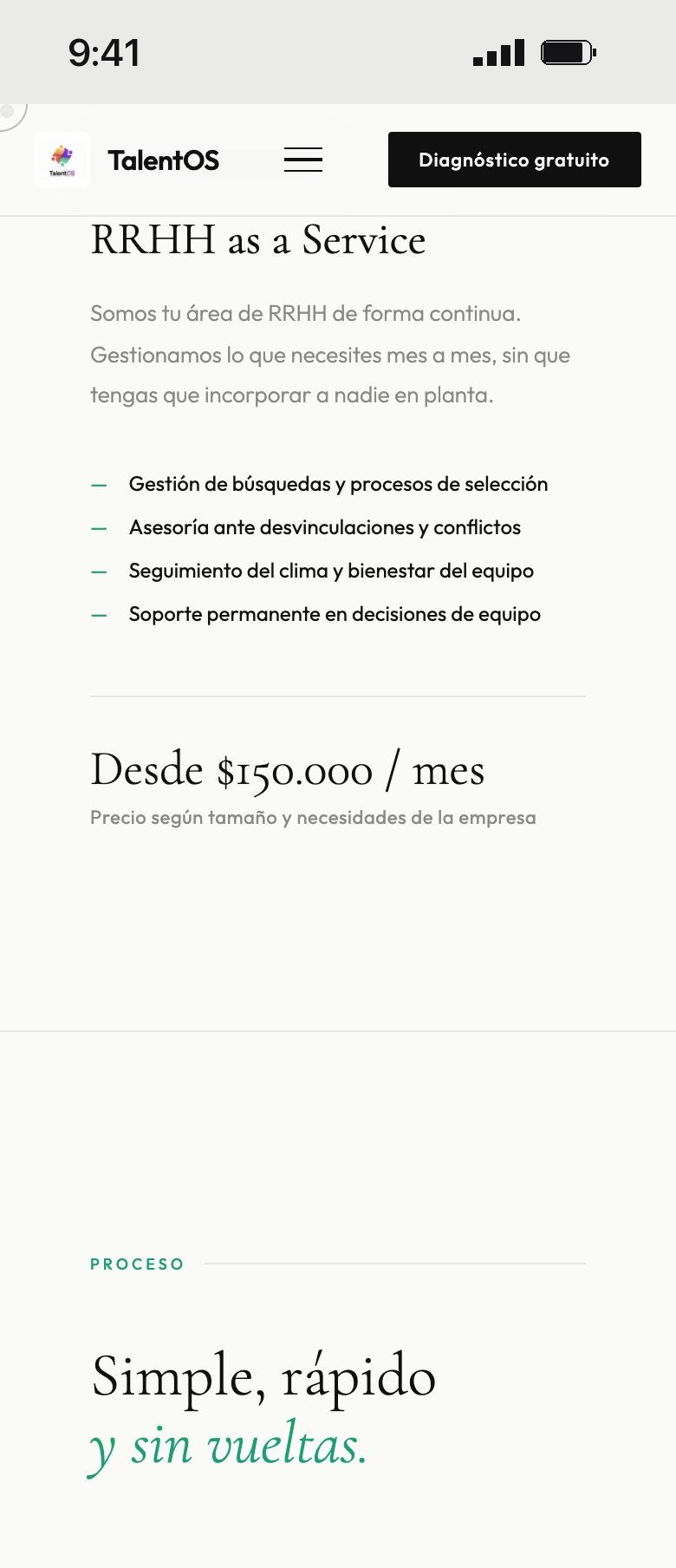 Sitio anterior en el celular