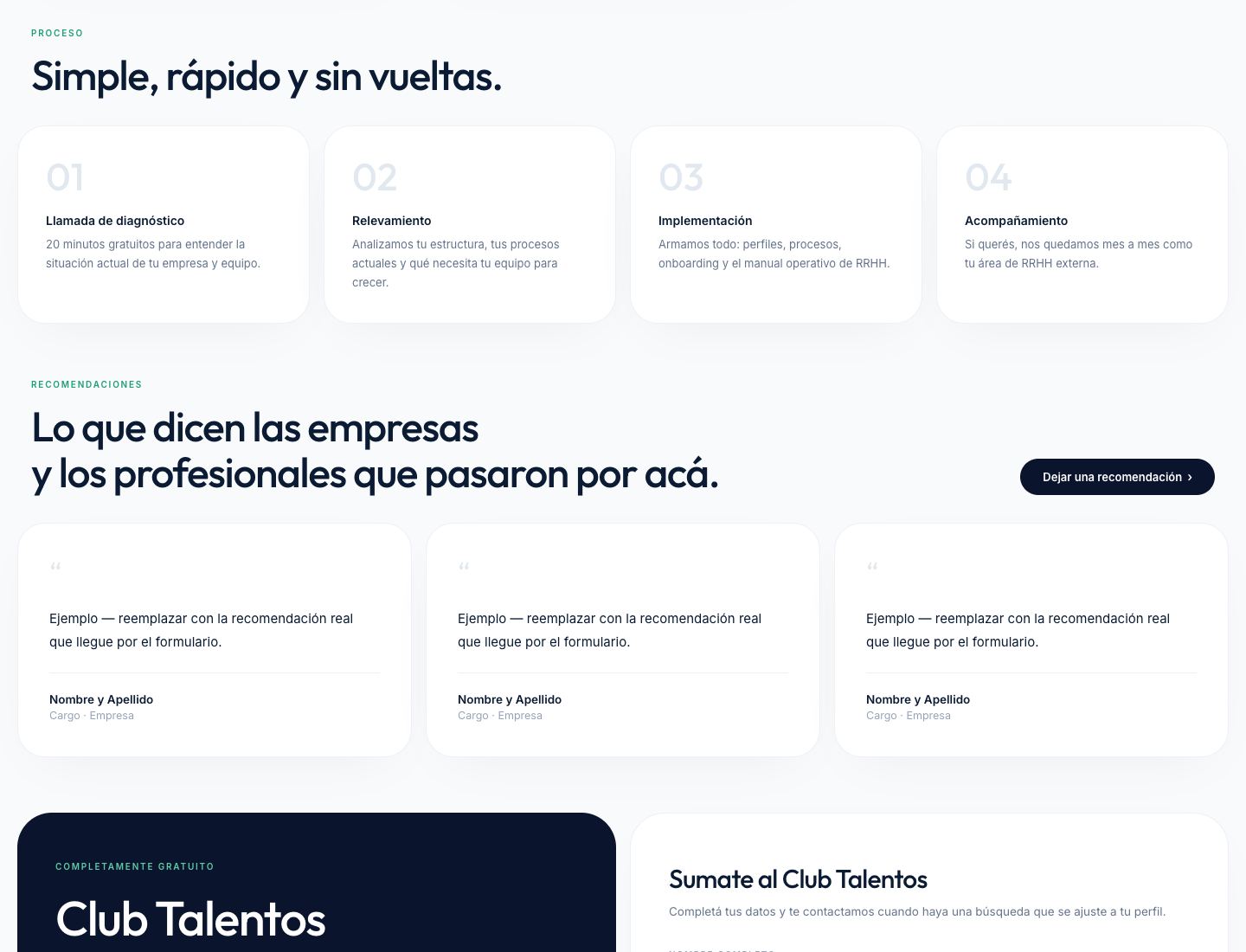 Sección del proceso