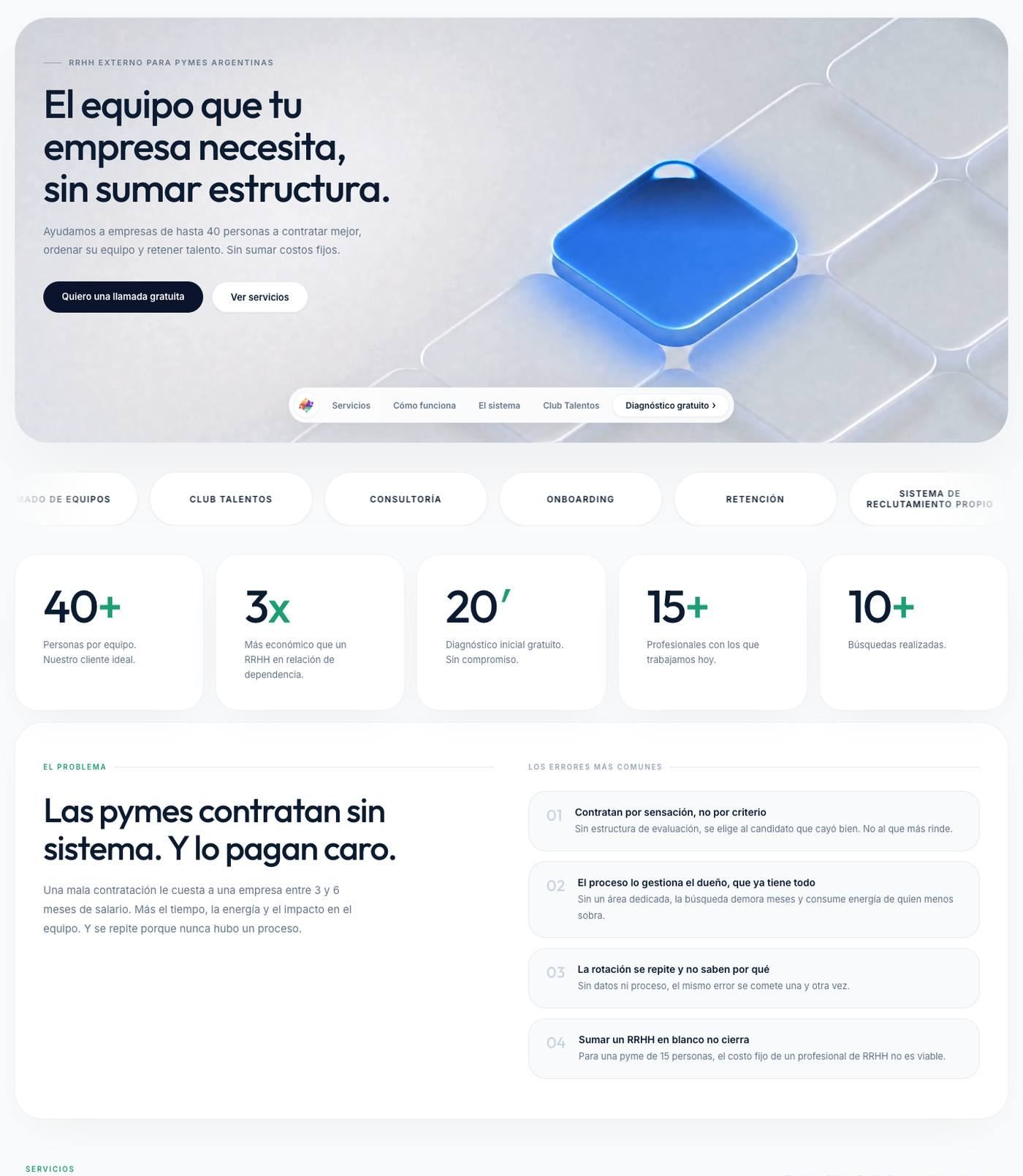 Sitio de TalentOS, scroll completo